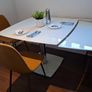 Extendable Milk Glass dining table Image 7
