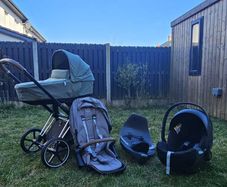 Cybex Priam Full Travel System Stroller, Pram, Isofix Car Seat + Extras