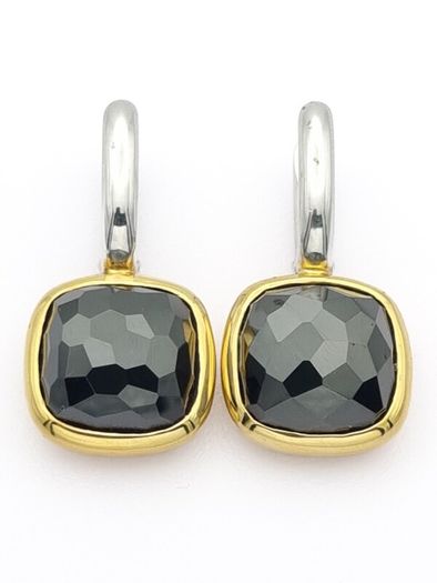 Y2k Italian Designer Sterling Silver Ti Sento Milano Faceted Crystal Earrings