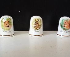 Collectible Fenton Bone China Wildlife series 3 x Thimbles