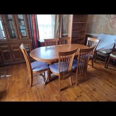 Table and six chairs
