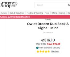 Owlet Dream Duo Sock & Sight Mint