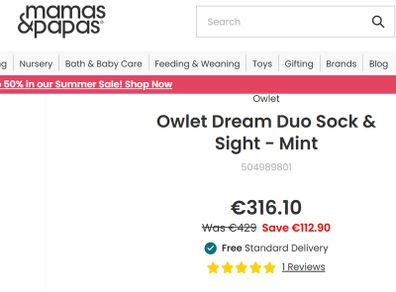 Owlet Dream Duo Sock & Sight Mint