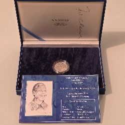 Nelson Mandela R5 Coin 2000  SA Mint Gala Edition  Signed by F.W. de Klerk