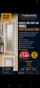 Deanta Light Grey Ash Frosted Glass