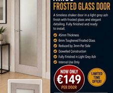 Deanta Light Grey Ash Frosted Glass