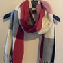 Cream/Red/Black/Grey/Pink Oversized Scarf Shawl Pashmina Image 3