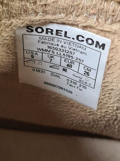 Womens Sorel Glacy Short Waterproof Ankle Boots Winter Size Uk 7 Eu 40 (AT1)