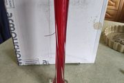 Vintage Hand Blown Red and Clear Glass Twist Vase | Flower Base