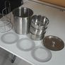 .Stainless steel kitchen fridge storage containers with biscuits container, like new. Keeps food fresh for long. Image 6