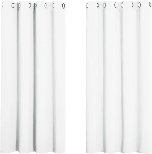 NEW SALE | White Blackout Curtains - Short Thermal Curtains Eyelet for Living Room Soft Small Window Kitchen Drapes, 46 x 54 inch, 2 Panels, Pure White