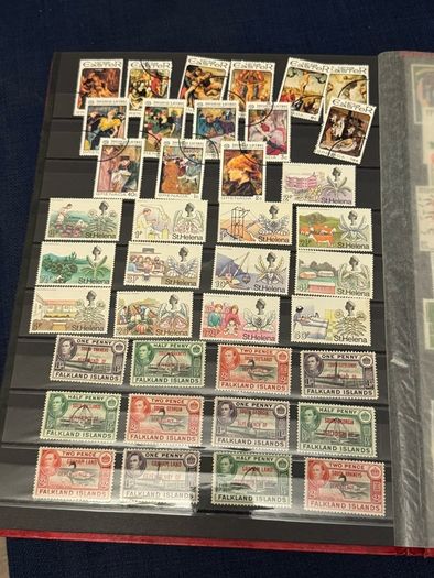 Stamp album with stamps