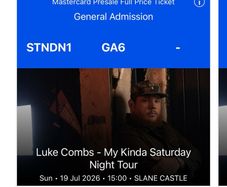 x4 Luke Combs Tickets