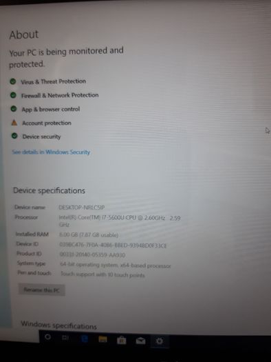 Dell Latitude E7250 12.5" Laptop  i7 , 5th Gen, 8GB RAM, 512GB SSD, Windows 10 Pro +office 2007 webcam +graphics 520 + touch screen