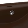Luxury Basin with Faucet Hole Matt Dark Brown 60x46 cm Ceramic Image 4