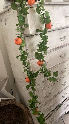 ShabbyChic Long garland and Large FREE pumpkin board to use as a food board or display