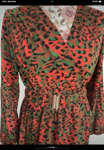 dress Bnwt wrap effect midi dress JS Millennium dress khaki & orange animal print