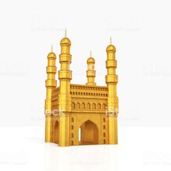 Charminar Mosque Hyderabad India 24k Gold Plated Gift Model