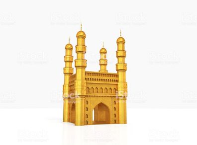 Charminar Mosque Hyderabad India 24k Gold Plated Gift Model