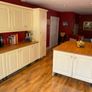 Cream Kitchen with Solid Oak Worktops + integrated Dishwasher & Fridge/Freezer + new Quartz black Sink & Mixer Tap Image 5