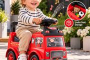 Ride On Fire Truck Push Car for Toddlers with Music and Storage Red