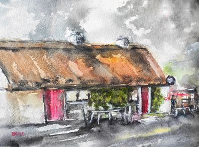 beach bar templeboy  Sligo watercolour