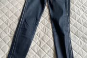 7 for all mankind leather look jeans  with zips