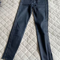 7 for all mankind leather look jeans  with zips