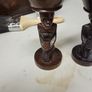African candle holders carved Image 2