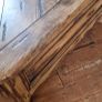Square solid wood coffee table with drawers for storage. Rustic finish Image 7