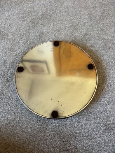 mid-20th century round silver-plated gallery tray