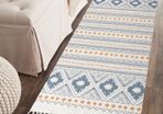 Cotton Area Rug Runner Vintage Washable Area Rug with Tassels Woven Moroccan Floor Runner (MULTIPLE SIZES)