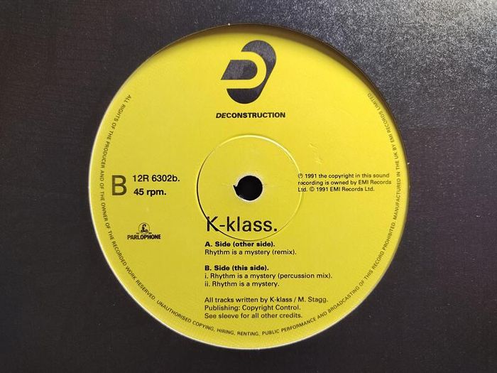 K-Klass  - Rhythm Is A Mystery - Deconstruction Records - Incl. PROPER Mix! UK Piano House CLASSIC!