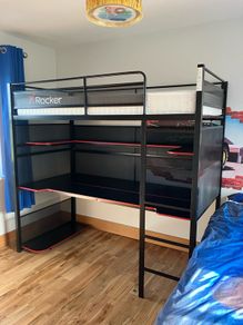 X Rocker high sleeper bed & gaming desk