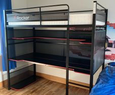 X Rocker high sleeper bed & gaming desk