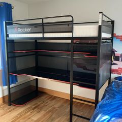 X Rocker high sleeper bed & gaming desk