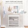 Console Table, 3-tier Hallway Table with Drawer and 2 Open Shelves, Retro Entry Table for Shoe Storage, White Image 5