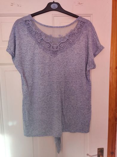Blue lace top F&F size UK14 EU42 Perfect condition Postage included