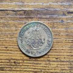 1961 South African 1/2 Cent brass coin