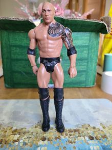 The Rock wrestling action figure trunks loose