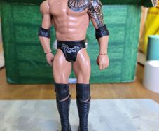 The Rock wrestling action figure trunks loose