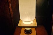 1 Retro Vintage Mid Century Glass shade /repro base  Table lamp