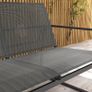 4-Piece Garden Set, 2 Armchairs, 2-Seater Sofa, Glass-Topped Table, Breathable Fabric, Steel Frame, Black Image 5