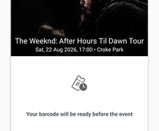 Ticket : The Weekend, After Hours til Dawn Tour, Croke Park, Dublin