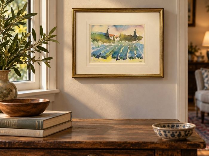 Original Gerard Chambeltaz - Framed Watercolour Landscape