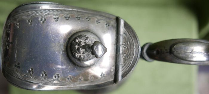 Antique Lidded Jug, Antique Silver Plate, Engraved Foliate and Scroll Designs Jug.