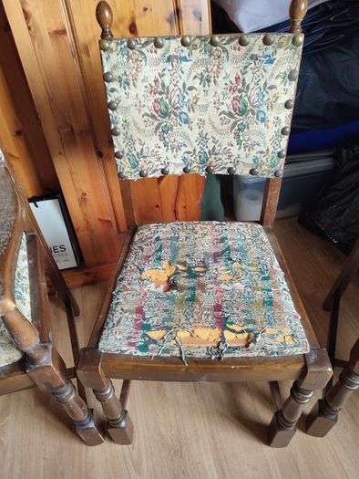 Set of 4 Traditional Wooden Dining Chairs, Vintage Style