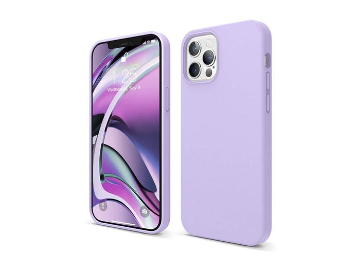 Liquid Silicone Case For iPhone 12 Pro Max Luxury Thin Soft Phone Cover New Lilac Purple - FHT4IP12PMLK