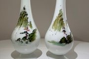 Pair of Antique Victorian Opaline Glass Vases. Japonisme Aesthetic Movement c.1880 to1900
