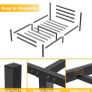 Single Bed Frames with Headboard 3ft Black Metal Small Single Bed Frame with Storage for Adult Teenagers Heavy Duty Non-Slip with Steel Slats No Box Spring Needed Image 4